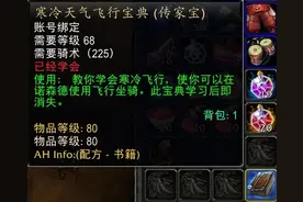 魔兽世界WLK怀旧服：寒冷天气飞行宝典别乱买，不邮寄用白花1000G图片