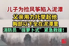 父子双双身陷泥潭父亲舍命托举儿子 消防员“拔萝卜”式紧急救援图片
