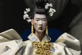 这么丑的衣服能叫华服？眯眯眼僵尸妆红脸蛋迎合西方审美几时休？图片