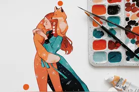 橙绿色搭配，清爽干净图片