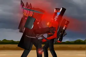 马桶人VS监控人：强大的飞刀监控人所向披靡，无人能及#二次元图片