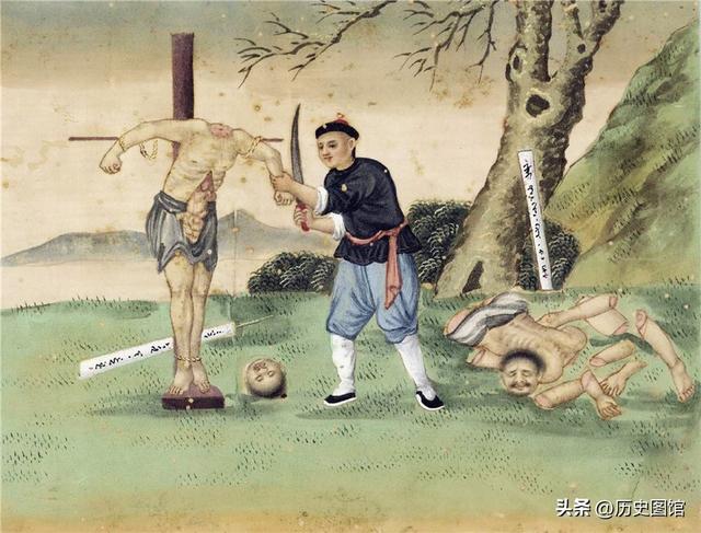 西班牙画家笔下的晚清酷刑，35幅彩图形象逼真，令人惊叹