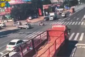 一组动图提醒你：致命的危险，小心路上的大卡车图片