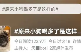 狗子酒精中毒醉倒狂呕，营销号：好可爱！图片