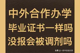 中外合作办学毕业证一样吗？没报，会被调剂到中外合作吗？图片