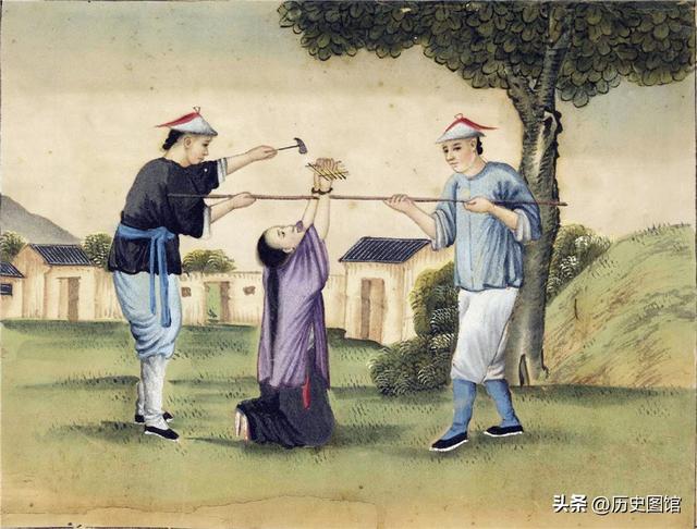 西班牙画家笔下的晚清酷刑，35幅彩图形象逼真，令人惊叹