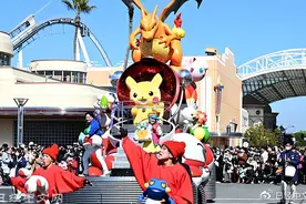 马里奥皮卡丘初登大阪环球影城花车巡游图片