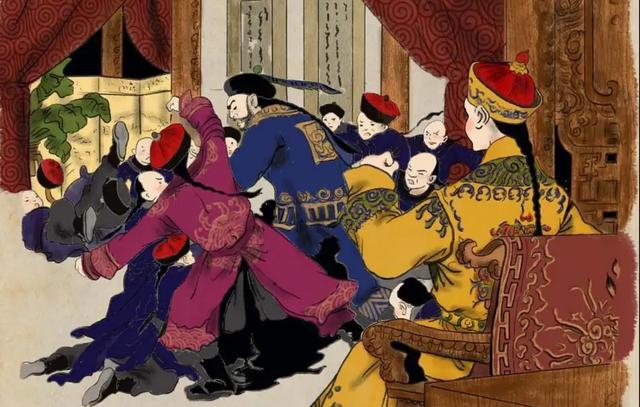 康熙智擒鳌拜画像究竟上,康熙已经暗搓搓地将鳌拜的知己全部支到外地