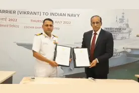 印度举国欢呼：国产航母正式交付海军，雷达阻拦索还没安装图片