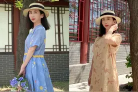 50岁女人就该穿裙子，今年流行“撞色H型裙”，显瘦又气质图片