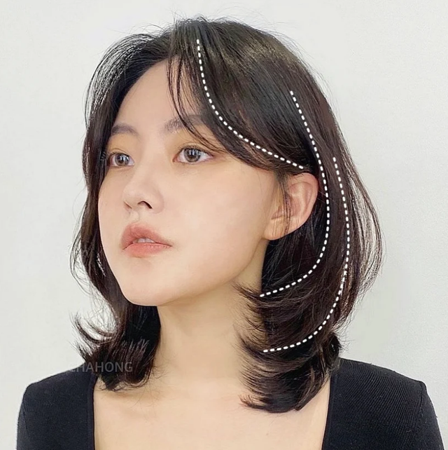 2022最新中短发发型,让脸型更显瘦方脸