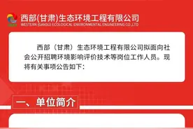 西部（甘肃）生态环境工程有限公司2023年招聘21名工作人员图片