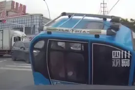 江苏泰州，大爷开三轮2车间极限漂移脱险 网友：大爷果然是大爷图片