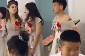 小伙穿裙子“临时凑数”做伴娘，参与者：现场气氛相当炸裂图片