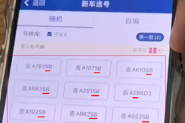 男子买新车，网上选牌号，全带“SB”和“ 2B”：你说该咋选？