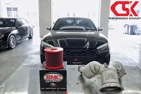 6缸 8速 零百4.7S！奥迪 S4 B9.5升级CSK头段双三元200目隔热效果图片