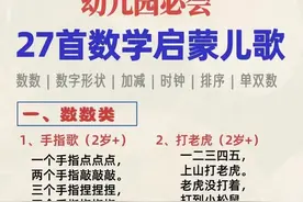 幼儿园必会:27首数学启蒙儿歌图片