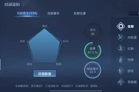 AG一诺巅峰赛46场胜率近90%，狄仁杰100%，只有李元芳和虞姬输过图片