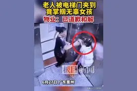 老人被电梯夹后误会小女孩关门上前掌掴，物业：已道歉和解图片