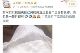 高洁丝卫生巾现大量虫卵？女网友们担忧：不敢去想象图片