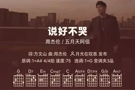 好谱分享：说好不哭 周杰伦阿信 G调手机吉他谱图片