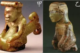 殷墟妇好墓跪坐玉人，背后插得啥玩意？网友：我怎么看有点像发条图片