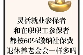社保个人交60%和职工交60%，满15年，退休金是一样吗？图片