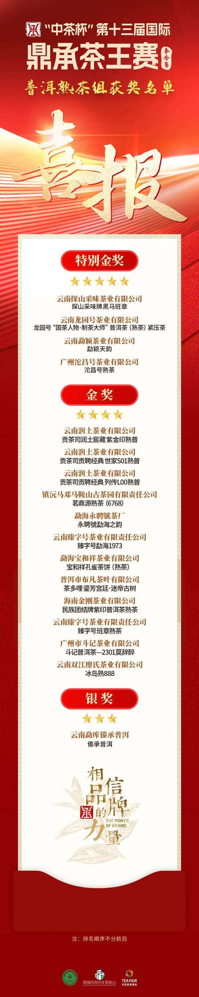 君和榜上有名 中茶杯第十三届鼎承茶王赛·春季赛成绩新鲜出炉！(图9)