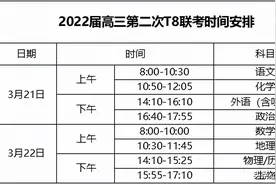 2022届八省高三第二次T8联考语文+英语+化学试卷+答案图片