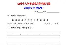 幼升小入学拼音专项练习题20套图片