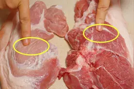 “老头卖猪肉，浅色和深色区别大”同样是猪肉，看完再买不吃亏图片