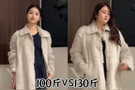 女人“不怕肥”，会打扮才是关键！看完100斤和130斤对比你就懂了图片
