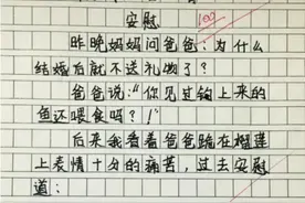 小学生日记《父母双标》，画面描述太真实，家长默默举起鸡毛掸子图片