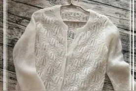 柔美的棒针棕榈花小开衫，有编织图解教程图片