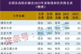 全国高校在湖北录取线及位次排名汇总（物理类）图片