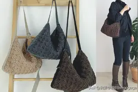 钩一个休闲又干练的包包，编纹花单肩挎包教程，多钩几个搭配衣服图片