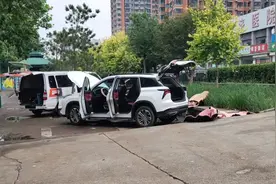 河北燕郊大量汽车被泡 车主紧急晾晒舀水图片