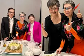 姜大卫为爱妻摆宴庆生！搂肩贴脸亲吻好恩爱，打扮隆重众星到场图片