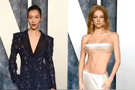 奥斯卡派对出现“一根羽毛裹胸”！造型美呆众人，引领当晚性感风图片