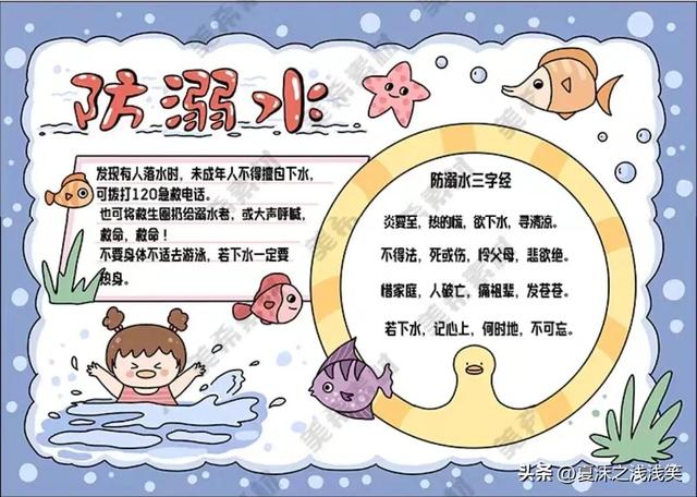 防溺水手抄报精选100张(收藏备用)