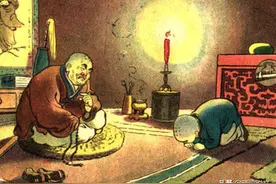 故事：小和尚下山，老师父交代，女人是老虎，千万要躲开图片