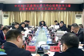 区委书记董东明主持召开区委理论学习中心组集体学习暨区委常委班子民主生活会学习研讨图片