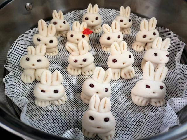 7,简单好学,一次成功的小兔子馒头,蓬松暄软,简单好看超可爱,大人孩子