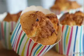 无糖少油的酸奶纸杯蛋糕，几种材料拌均就能烤，出炉不塌陷不回缩图片