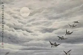 他的作品空灵清雅，把月色描绘成一首诗，让人感觉到无限清凉图片