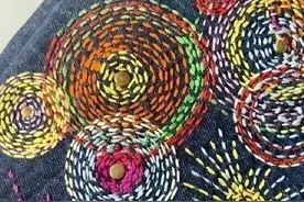 「刺绣作品」牛仔裤子和衣服上的刺绣，灵感的想法图片