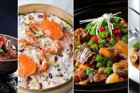 黄焖排骨，鲍鱼红烧肉，青椒爆甲鱼，葱香翘壳鱼，捞虾球，农家豆卷，捞饭鱼头...传统与时尚交融宴席旺菜12例图片