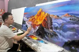 雄奇优雅—著名画家郭雅伟的油画风景艺术图片