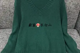 手工编织图解教程~从上往下织女士棒针v领套头毛衣图片