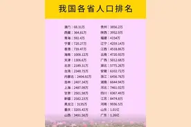 全国各省人口排名：广东一骑绝尘，山东也超1亿，湖北明显多广西图片